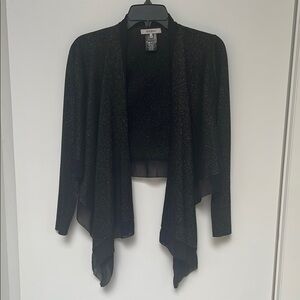 Black silver sweater with Waterfall Front